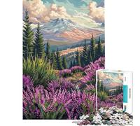Puzzle Difficile pour Adultes de 1000 pièces représentant Une Vue de Montagne avec des Fleurs Sauvages Jeu Familial Amusant et Original idéal comme Cadeau pour Les Amis et la Famille (38x52cm)