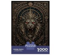 Puzzle Difficile pour Adultes De 1000 Pièces Roaring Lion Head - Gothic Demon Beast Puzzles pour Adolescents, Amusants Et Humoristiques, Un Défi Stimulant pour Réduire Le Stress 38x26cm/1000pcs