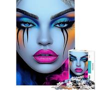 Puzzle Difficile pour Adultes de 1000 pièces Sirène néon ︰ Déesse Glamour Difficile et Stimulant Passe-Temps Jeu Impossible pour Les 14 Ans et Plus Jeu de Puzzle Offert (38x26cm)