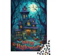 Puzzle Difficile pour Adultes De 1000 Pièces Spooky Halloween House Puzzles pour Adolescents, Amusants Et Humoristiques, Un Défi Stimulant pour Réduire Le Stress 38x26cm/1000pcs