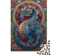 Puzzle Difficile pour Adultes De 1000 Pièces Stained Glass Dragon Artwork-5 Puzzles pour Adolescents, Amusants Et Humoristiques, Un Défi Stimulant pour Réduire Le Stress 38x26cm/1000pcs