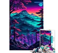 Puzzle Difficile pour Adultes de 1000 pièces Style Vaporwave Japonais sur Le thème de la Nature Jeu Familial Amusant et Original pour Les Amis et la Famille (38x26cm)
