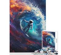 Puzzle Difficile pour Adultes de 1000 pièces sur Le thème de l'astronaute Surfant dans l'espace Jeu de 1000 pièces idéal pour se détendre Cadeau ou Jouet défi Stimulant (38x52cm)