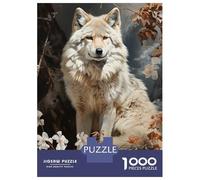 Puzzle Difficile pour Adultes De 1000 Pièces The White Wolf Casse-tête pour Adultes, Jeu De Réflexion, Analyse Et Logique, pour Les Amis Et La Famille 70x50cm/1000pcs