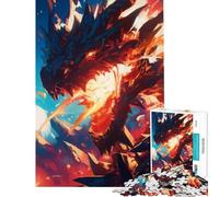 Puzzle difficile pour adultes de 1000 pièces thème dragon en colère anime Un jeu difficile et stimulant pour passer le temps à la maison Jeu impossible à partir de 14 ans Jeu de puzzle proposé 50x75cm