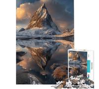 Puzzle Difficile pour Adultes de 1000 pièces thème Reflets des Sommets d'hiver Jeu Familial Stimulant et captivant idéal pour la décoration intérieure et à partir de 14 Ans (38x52cm)