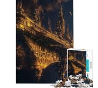 Puzzle Difficile pour Adultes de 1000 pièces thème Vaisseau Spatial doré croisière Urbaine Idéal pour Un Anniversaire ou Noël Décoration Parfaite Jeu éducatif Convient aux Personnes de 14 Ans et Plus