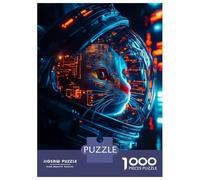 Puzzle Difficile pour Adultes De 1000 Pièces Visionary Cat Astronaut Puzzle pour Adultes Jeu Manuel Difficile Cadeau d'anniversaire, Cadeaux, 70x50cm/1000pcs