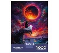 Puzzle Difficile pour Adultes De 1000 Pièces Witch Cat and Ghost Puzzle pour Adultes Jeu Manuel Difficile Cadeau d'anniversaire, Cadeaux, 70x50cm/1000pcs