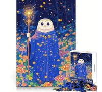 Puzzle Difficile pour Adultes Le Hibou Magicien dans la forêt de Champignons (1000 pièces), idéal pour se détendre et s'amuser Un Cadeau Artistique à Assembler (38x26cm)
