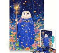 Puzzle Difficile pour Adultes Le Hibou Magicien dans la forêt de Champignons (1000 pièces), idéal pour se détendre et s'amuser Un Cadeau Artistique à Assembler (38x26cm)