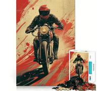 Puzzle Difficile Punk Art Bike Rider pour Adultes, 1000 pièces, Puzzle de mémoire Facile à Assembler, Cadeau Artistique (38x26cm)