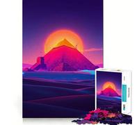 Puzzle Difficile Pyramide Coucher de Soleil pour Adultes, 1000 pièces, Puzzle de mémoire Facile à Assembler, Cadeau Artistique (50x75cm)