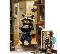 Puzzle Difficile Raton Laveur Boulanger avec des Biscuits pour Adultes, 1000 pièces, Jeu de logique Pure, activité la Maison, découpe Nette, Joli Cadeau (38x26cm)
