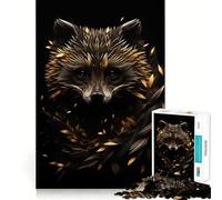 Puzzle Difficile Raton Laveur Noir et Or pour Adultes, 1000 pièces, Jeu de logique Pure, activité la Maison, découpe Nette, Joli Cadeau (50x75cm)