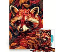 Puzzle Difficile Raton Laveur Rouge pour Adultes, 1000 pièces, Jeu intellectuel, Moment de détente, découpe de qualité, Cadeau Exquis (50x75cm)