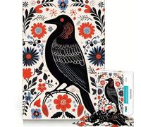 Puzzle Difficile Raven Scandinavian Folk pour Adultes, 1000 pièces, Puzzle cérébral, détente et Art Assembler, Cadeau spécial (50x75cm)