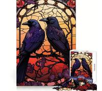 Puzzle Difficile Ravens Huginn et Muninn pour Adultes, 1000 pièces, améliore la mémoire, détend l'esprit, Bords Nets, Cadeau élégant (38x26cm)
