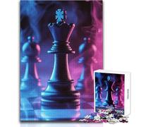 Puzzle Difficile Reine d'échecs dans la fumée pour Adultes, 1000 pièces, Jeu éducatif Stimulant l'esprit, Cadeau Unique à Forte Valeur sentimentale, Dimensions:50x75cm