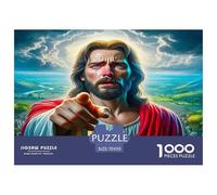 Puzzle Difficile Religion Jésus 1000 Pièces - Paysage Vibrant Spirituel Papier Recy nti-Stress Décoration Murale pour Hommes Femmes 70x50cm