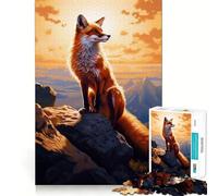 Puzzle Difficile Renard Roux dans la forêt pour Adultes, 1000 pièces, améliore la mémoire, détend l'esprit, Bords Nets, Cadeau élégant (50x75cm)