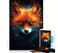 Puzzle Difficile Renard Roux dans la forêt pour Adultes, 1000 pièces, améliore la mémoire, détend l'esprit, Bords Nets, Cadeau élégant (50x75cm)