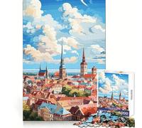 Puzzle Difficile Riga Peinture l'huile pour Adultes 1000 pièces Améliore la mémoire Détend l'esprit Bords Nets Cadeau élégant (50x75cm)
