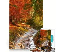 Puzzle Difficile Rivière dans Une forêt d'automne pour Adultes, 1000 pièces, Jeu de logique et d'adresse, à Partager en Famille, pièce de Collection (38x52cm)