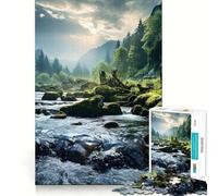 Puzzle Difficile Rivière moussue Mystique pour Adultes, 1000 pièces, Think Toy, Divertissement paisible, découpe Nette, œuvre d'art (38x52cm)