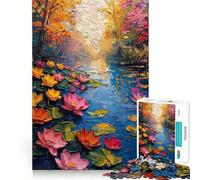 Puzzle Difficile Rivières, Roses et Coucher de Soleil pour Adultes, 1000 pièces, Puzzle cérébral apaisant et Relaxant, Cadeau spécial (50x75cm)