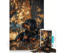 Puzzle Difficile Rottweiler sous Un Arbre pour Adultes, 1000 pièces, Jeu de logique Fine, Divertissement apaisant, Bords Nets, Cadeau attentionné (38x52cm)