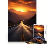 Puzzle Difficile Route au Lever du Soleil dans Les Montagnes pour Adultes, 1000 pièces, Jeu de logique, Lien Familial, découpe de précision, Surprise chaleureuse 38x52cm