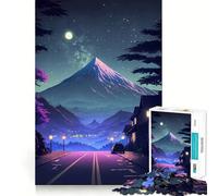 Puzzle Difficile Route de Montagne Nocturne pour Adultes, 1000 pièces, pour développer Ses capacités cérébrales et créer Un Cadeau créatif et Amusant (38x52cm)