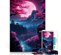 Puzzle Difficile Sakura Night Tokyo Geisha pour Adultes, 1000 pièces, Jeu de logique Fine, Moment de détente et de Plaisir, Bords Nets, (38x52cm)