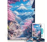 Puzzle Difficile Sakura Street to Fuji pour Adultes, 1000 pièces, pour se remémorer et stimuler Le Calme, découpe Lisse, Cadeau Classique (38x52cm)