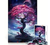 Puzzle Difficile Sakura Tree At Night pour Adultes, 1000 pièces, 50x75cm, découpe Lisse, Cadeau Classique