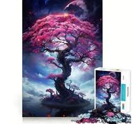 Puzzle Difficile Sakura Tree At Night pour Adultes, 1000 pièces, 50x75cm, découpe Lisse, Cadeau Classique