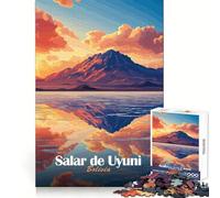 Puzzle Difficile Salar de Uyuni Coucher de Soleil pour Adultes 1000 pièces Jeu de logique et d'adresse pour Passer du Temps en Famille Découpe précise Pièce de Collection (38x26cm)