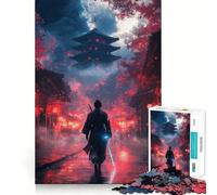Puzzle Difficile Samouraï dans la Cité Rouge pour Adultes, 1000 pièces, Jeu intellectuel, Moment de détente, découpe de qualité, Cadeau Exquis (38x52cm)