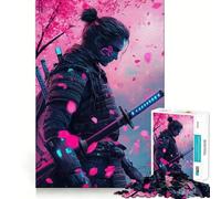 Puzzle Difficile Samouraï en Fleurs Roses pour Adultes, 1000 pièces, Jeu de logique et d'adresse, à Partager en Famille, pièce de Collection (38x26cm)