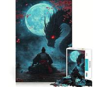 Puzzle Difficile Samouraï et Dragon pour Adultes 1000 pièces, Jeu de logique et d'adresse, à Partager en Famille, pièce de Collection (38x26cm)