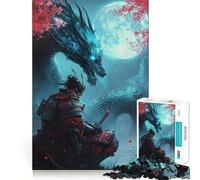 Puzzle Difficile Samouraï et Dragon pour Adultes, 1000 pièces, Jeu de logique Fine, Moment de détente et de Plaisir, Bords Nets, (38x52cm)