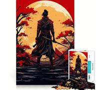 Puzzle Difficile Samurai au Coucher du Soleil Japonais pour Adultes, 1000 pièces, Jeu de logique Fine, Calme et Amusant, Bords Nets, Cadeau attentionné (50x75cm)