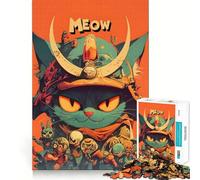 Puzzle Difficile Samurai Cat Meow pour Adultes, 1000 pièces, Jeu de logique Fine, Calme et Amusant, Bords Nets, Cadeau attentionné (38x26cm)