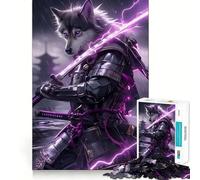 Puzzle Difficile Samurai Siberian Husky pour Adultes, 1000 pièces, Jeu de logique et d'adresse, à Partager en Famille, découpe précise, Objet de Collection (38x26cm)