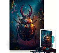Puzzle Difficile Scarabée orné en Fleurs pour Adultes, 1000 pièces, Jeu de logique Solide, Amusant et Simple, découpe de précision, Cadeau de Noël (38x26cm)