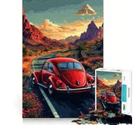Puzzle Difficile Scarabée Rouge sur Route désertique pour Adultes, 1000 pièces, Puzzle cérébral, détente et création Artistique, Cadeau Original (38x52cm)