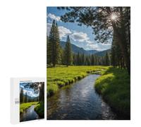 Puzzle Difficile Serene River Through Forest Meadow pour Adultes, 500 PCS, comme Activité À Partager Entre Adultes Et Familles, À La Maison