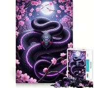 Puzzle Difficile Serpent Lumière et Fleurs pour Adultes 1000 pièces, Jeu de logique Pure, activité la Maison, découpe Nette, Joli Cadeau (50x75cm)