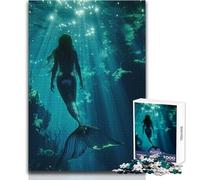 Puzzle Difficile « Sirène des Profondeurs » pour Adultes, 1000 pièces, Jeu éducatif Stimulant l'esprit, Cadeau Unique à Forte Valeur sentimentale, Dimensions:38x26cm